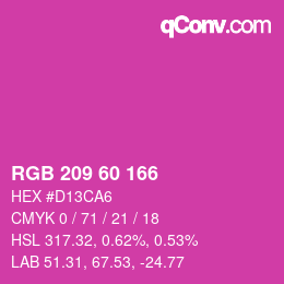 カラーコード: RGB 209 60 166 | qconv.com