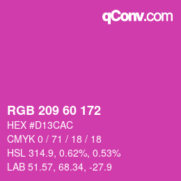 Color code: RGB 209 60 172 | qconv.com