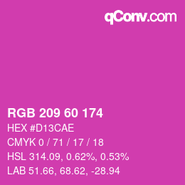 Color code: RGB 209 60 174 | qconv.com