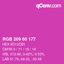 カラーコード: RGB 209 60 177 | qconv.com