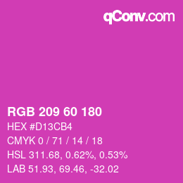 カラーコード: RGB 209 60 180 | qconv.com