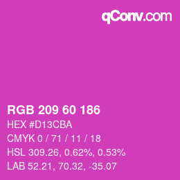 颜色代码: RGB 209 60 186 | qconv.com