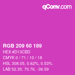 Color code: RGB 209 60 189 | qconv.com
