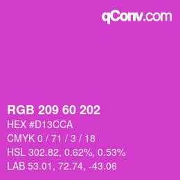 Color code: RGB 209 60 202 | qconv.com