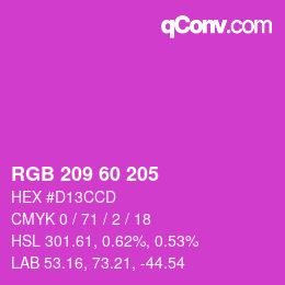 カラーコード: RGB 209 60 205 | qconv.com