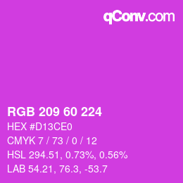 カラーコード: RGB 209 60 224 | qconv.com