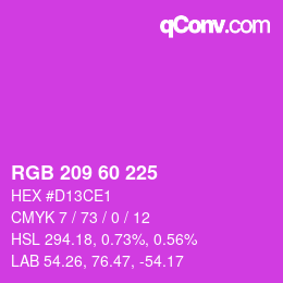 カラーコード: RGB 209 60 225 | qconv.com