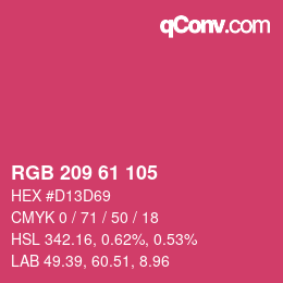 颜色代码: RGB 209 61 105 | qconv.com