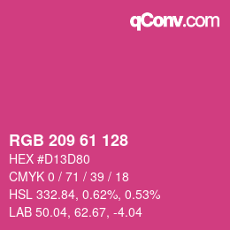 Color code: RGB 209 61 128 | qconv.com