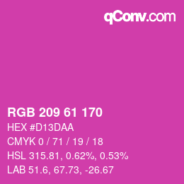 Color code: RGB 209 61 170 | qconv.com