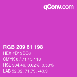 颜色代码: RGB 209 61 198 | qconv.com