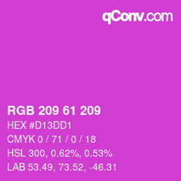 カラーコード: RGB 209 61 209 | qconv.com