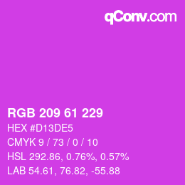カラーコード: RGB 209 61 229 | qconv.com