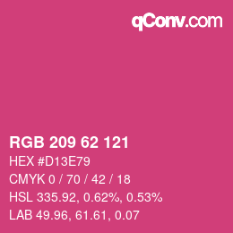 颜色代码: RGB 209 62 121 | qconv.com