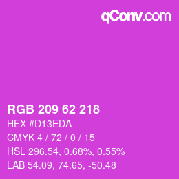 Color code: RGB 209 62 218 | qconv.com