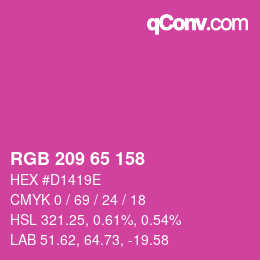 カラーコード: RGB 209 65 158 | qconv.com