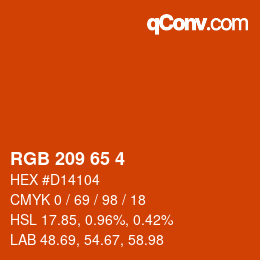 カラーコード: RGB 209 65 4 | qconv.com