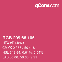 カラーコード: RGB 209 66 105 | qconv.com