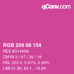 Color code: RGB 209 68 154 | qconv.com