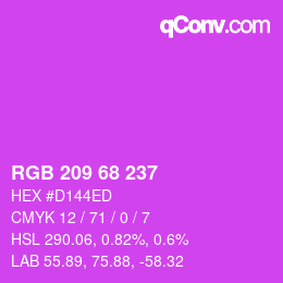 Color code: RGB 209 68 237 | qconv.com