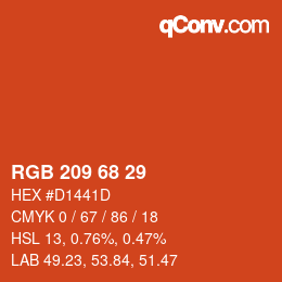 Color code: RGB 209 68 29 | qconv.com