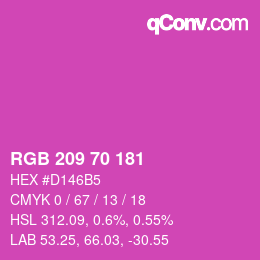 カラーコード: RGB 209 70 181 | qconv.com