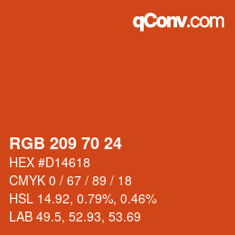 カラーコード: RGB 209 70 24 | qconv.com