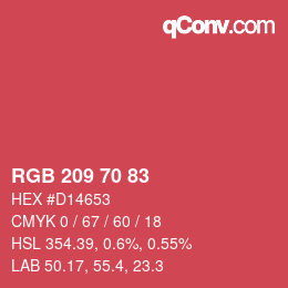 Color code: RGB 209 70 83 | qconv.com