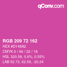 Color code: RGB 209 72 162 | qconv.com