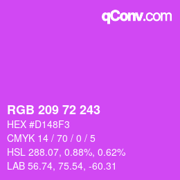 Color code: RGB 209 72 243 | qconv.com