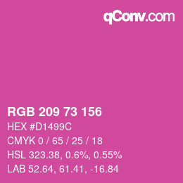 カラーコード: RGB 209 73 156 | qconv.com