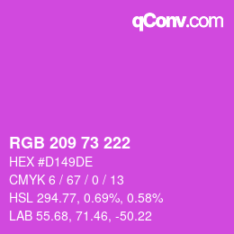 Color code: RGB 209 73 222 | qconv.com