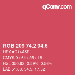 カラーコード: RGB 209 74.2 94.6 | qconv.com