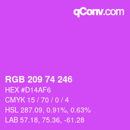 Color code: RGB 209 74 246 | qconv.com