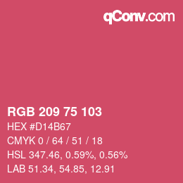 カラーコード: RGB 209 75 103 | qconv.com