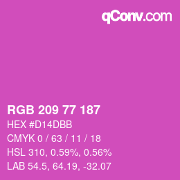 颜色代码: RGB 209 77 187 | qconv.com