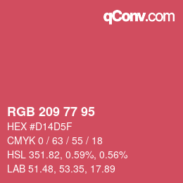 カラーコード: RGB 209 77 95 | qconv.com