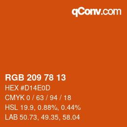 Color code: RGB 209 78 13 | qconv.com