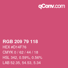 カラーコード: RGB 209 79 118 | qconv.com