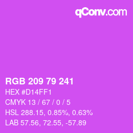 カラーコード: RGB 209 79 241 | qconv.com
