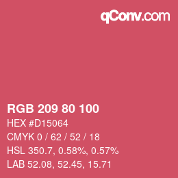 Color code: RGB 209 80 100 | qconv.com