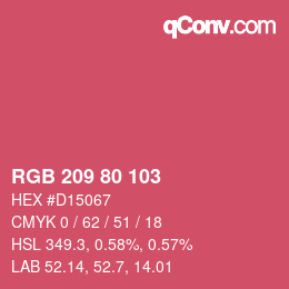 Color code: RGB 209 80 103 | qconv.com