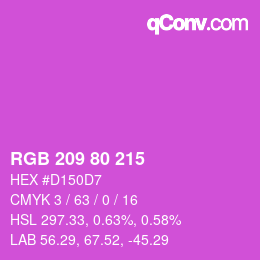 カラーコード: RGB 209 80 215 | qconv.com