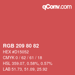 Color code: RGB 209 80 82 | qconv.com