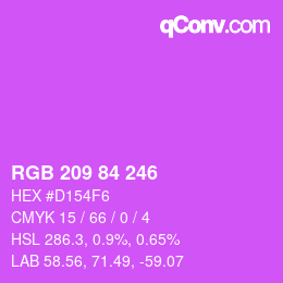 Color code: RGB 209 84 246 | qconv.com