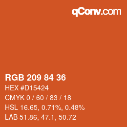 Código de color: RGB 209 84 36 | qconv.com