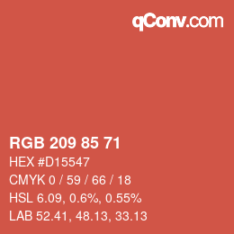 Color code: RGB 209 85 71 | qconv.com