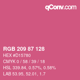 颜色代码: RGB 209 87 128 | qconv.com