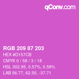 颜色代码: RGB 209 87 203 | qconv.com