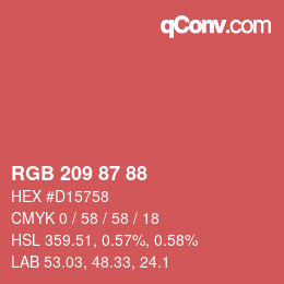 Color code: RGB 209 87 88 | qconv.com